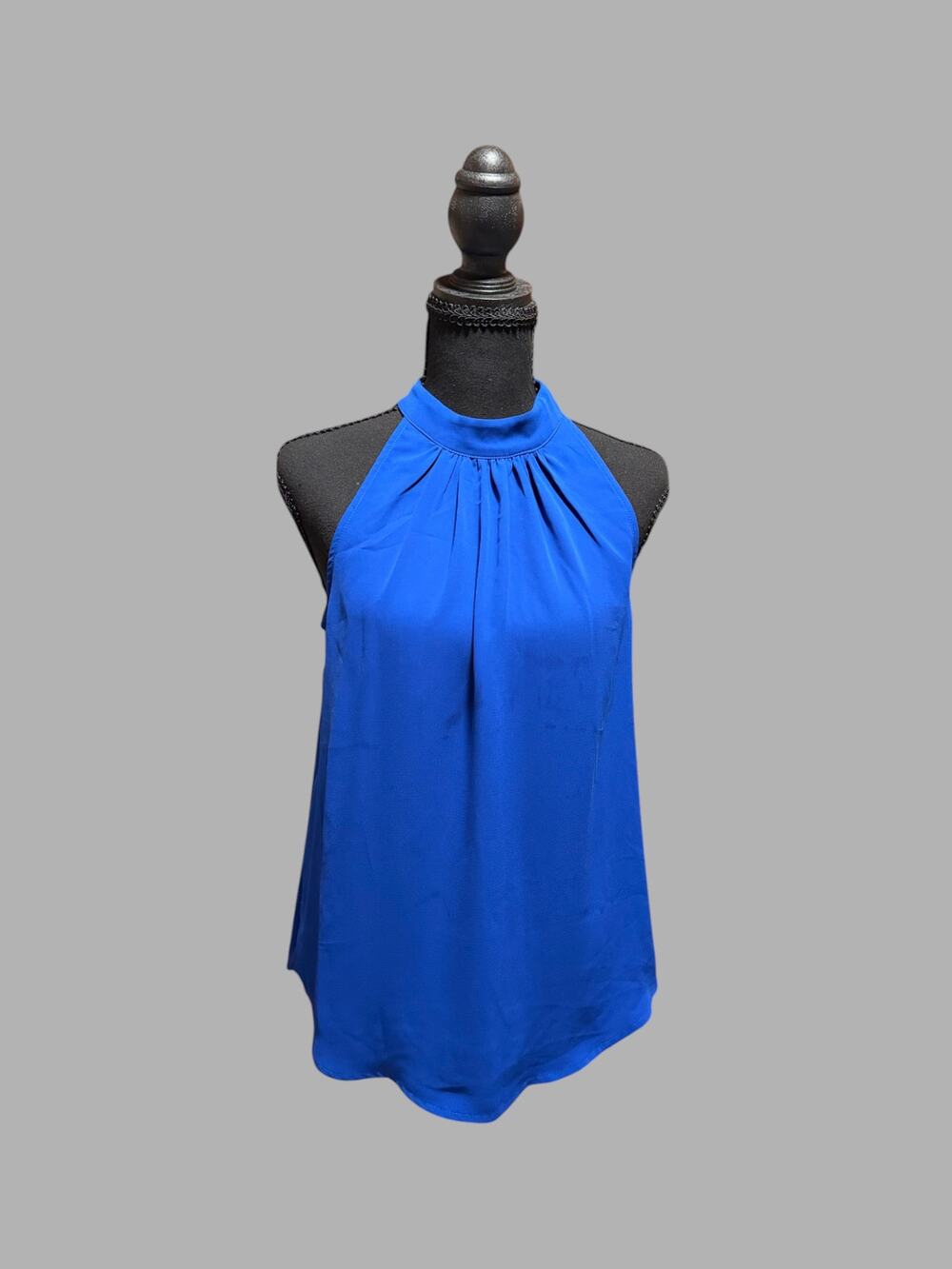 NWT Halara Royal Blue High Neck Halter Sleeveless Blouse Size Small